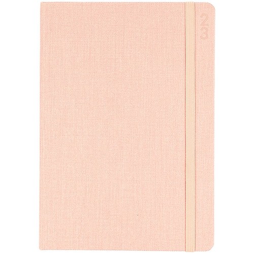 Debden Designer Diary Week To View A5 Textured Fabric Peach (2024)