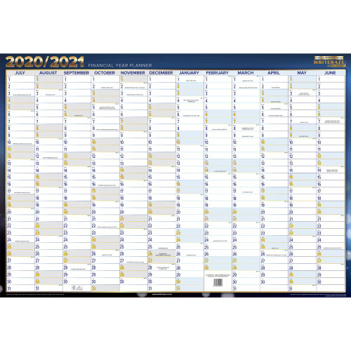 Writeraze Financial Year Wall Planner 500x700mm QC2 (2026-2027)
