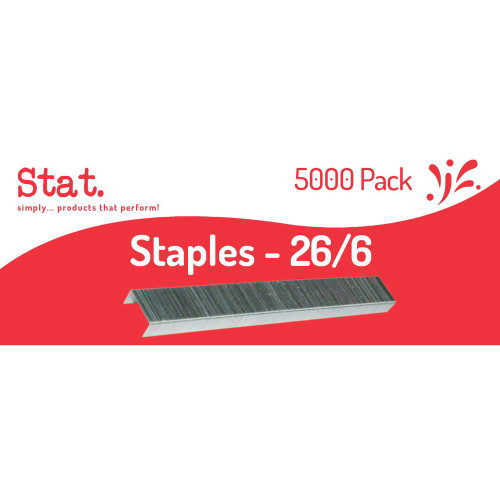 STAT STAPLES 26/6 Silver Box of 5000