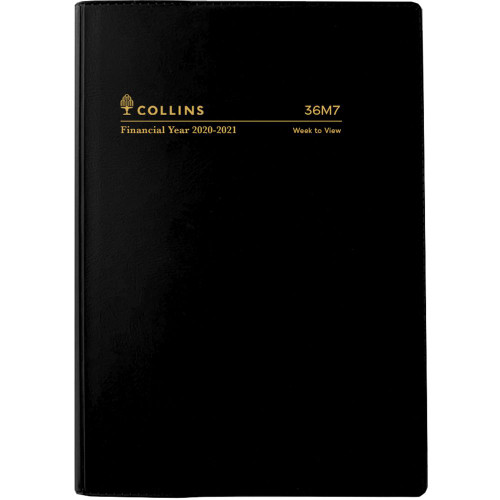 Collins Financial Year Vinyl Diary A6 Week to Opening Black (2024-2025)