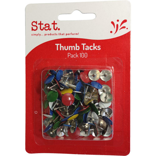 STAT THUMB TACKS Assorted Pack of 100