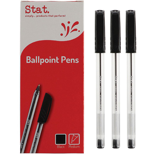 STAT BALLPOINT PEN STICK 1.0MM Black (Each)