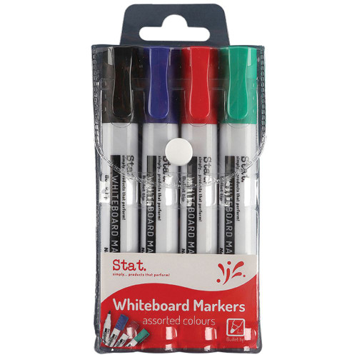 STAT WHITEBOARD MARKER BULLET 2.0mm Assorted Wallet Of 4