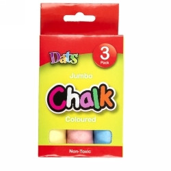 Dats Chalk Jumbo Coloured Pack of 3