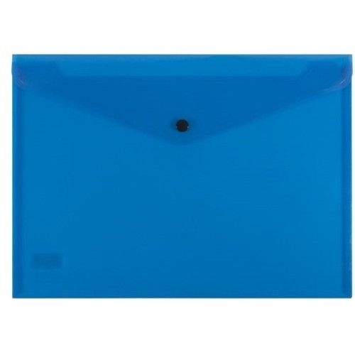 BEAUTONE DOCUMENT WALLET STANDARD PP A4 BUTTON CLOSURE BLUE 100851892