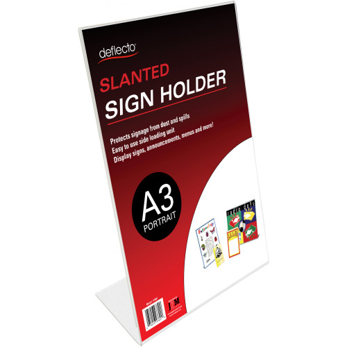 Deflecto A3 Portrait Slanted Sign Holder