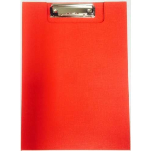 Plastic Clipfolder A4 Red with inside pocket