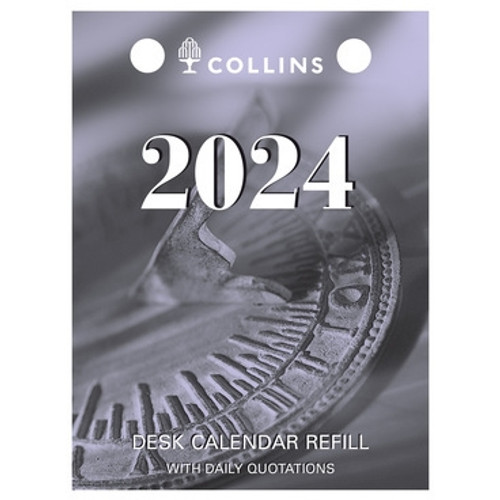 COLLINS DESK CALENDAR REFILLS Top Opening Refill 100x75mm (2024) (also see ACO-THCR)