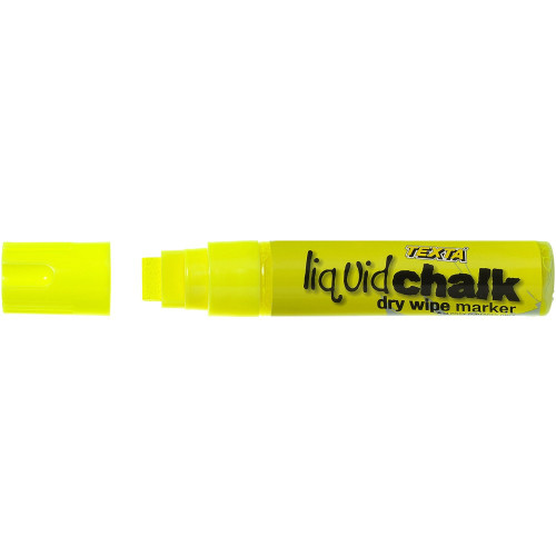 TEXTA JUMBO LIQUID CHALK Dry Wipe Chisel 15mm Nib Yellow