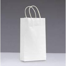 White Kraft Paper Carry Bags TPC Small Size 350mm (H) x 260mm (W) + 90mm (G) with Paper Loop Handles (Carton of 250)