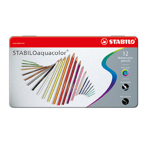 STABILO AQUACOLOR WATERCOLOUR PENCILS PACK 15 ASSORTED