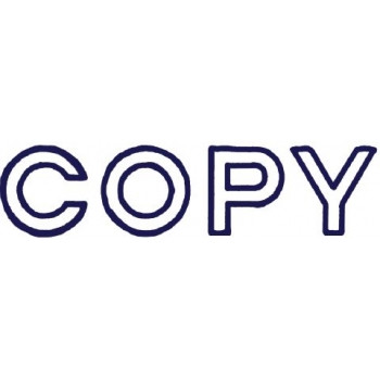 Shiny Pre-Inked Stamp - "COPY" Outline Text - Blue
