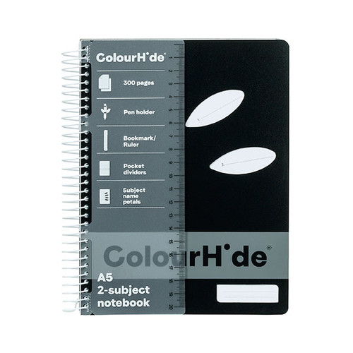 COLOURHIDE SUBJECT BOOK A5 300PG BLACK