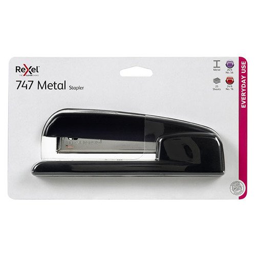 REXEL STAPLER F/STRIP 747 BLACK