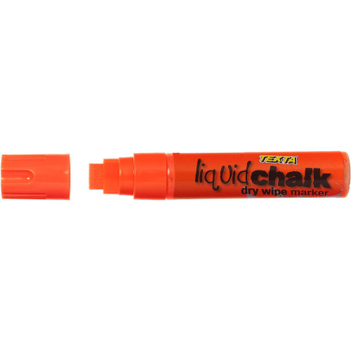 TEXTA JUMBO LIQUID CHALK Dry Wipe Chisel 15mm Nib Ornge