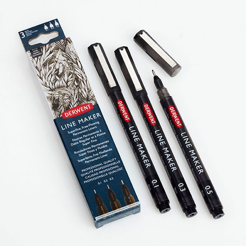 DERWENT LINE MARKER BLACK PK3