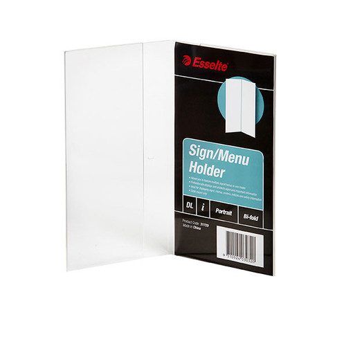 ESSELTE SIGN MENU HOLDER BIFOLD DL CLR