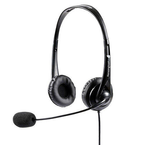 KENSINGTON STEREO USB HEADPHONES MIC AND BLACK