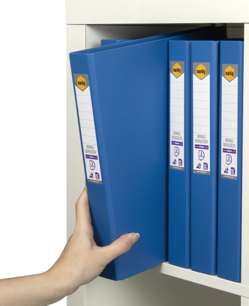 MARBIG RING BINDER A4 25MM 2D PE MARINE