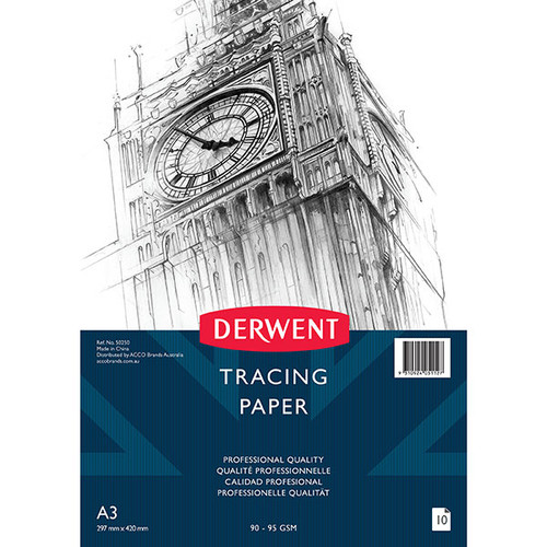 DERWENT TRACING PAPER PAD 90-95GSM A3 10 SHEET