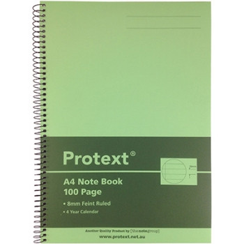 PROTEXT A4 PP WIRE BOUND SPIRAL NOTEBOOK 100 Page, Lime