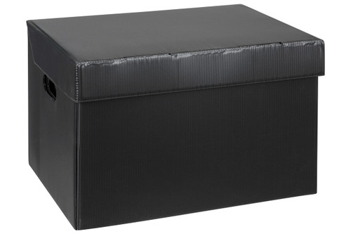 MARBIG CORFLUTE BOX W/ATTACHED LID BLACK