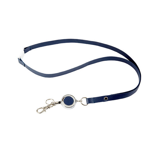 REXEL ID LEATHERETTE LANYARD WITH BADGE NAVY BLUE
