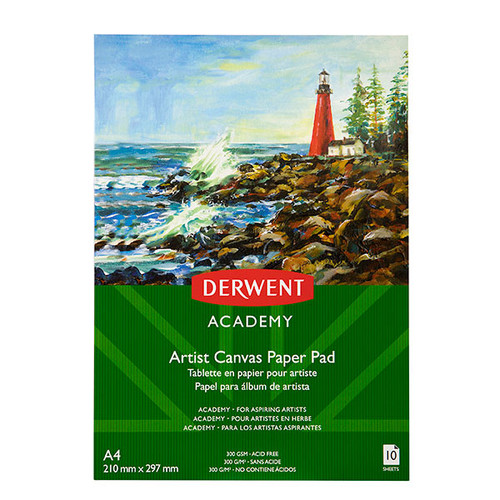 DERWENT ACY CANVAS PAD 300GSM A4 PORTRAIT 10 SHEET