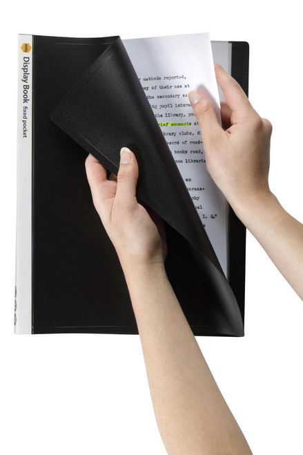 MARBIG A4 20 FIXED POCKET DISPLAY BOOK BLACK