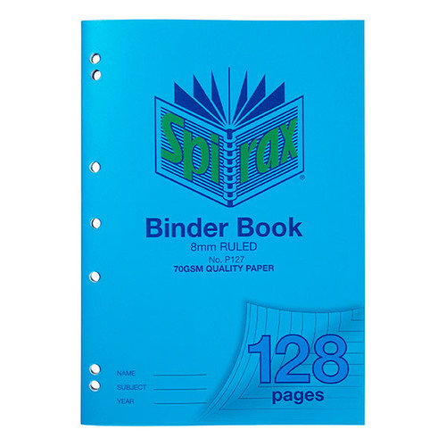 SPIRAX P127 BINDER BOOK A4 128PG 8MM 70GSM ** ETA 27/10/2026 **