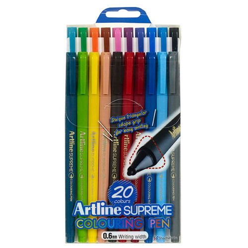 ARTLINE SUPREME FINELINER PEN ASSORTED (PK20)