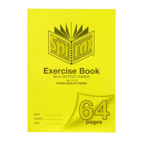 SPIRAX P115 EXERCISE BOOK A4 9MM DOTTED THIRDS 64PG 70gsm