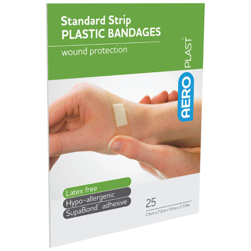 AEROPLAST Plastic Standard Strip 7.2 x 1.9cm, Pack of 25
