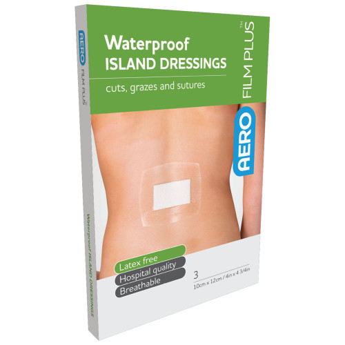 AEROFILM PLUS Waterproof Island Dressing 10 x 12cm, Box of 3