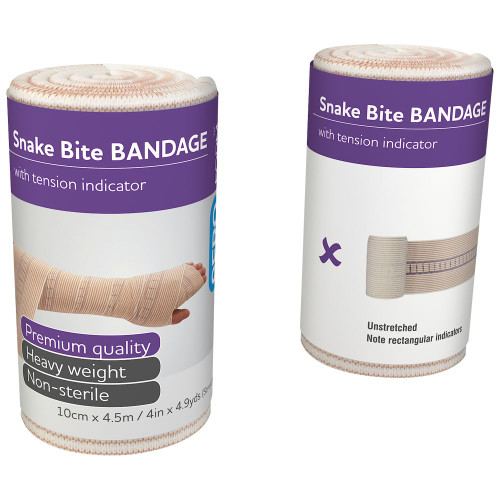 AEROFORM Short Snake Bite Bandage with Indicator 10cm x 4.5M, Wrap of 12