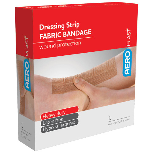 AEROPLAST Premium Fabric Dressing Strip 6cm x 1M, Each