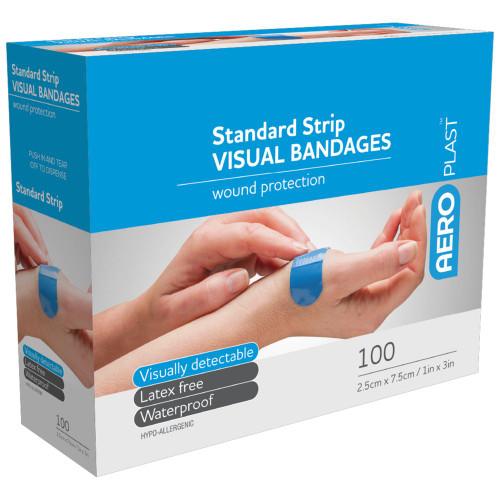 AEROPLAST Premium Visual Strip 7.5 x 2.5cm, Box of 100
