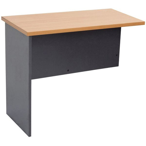 Rapid Worker Corner Workstation Wing 1200Wx600D Beech and Ironstone