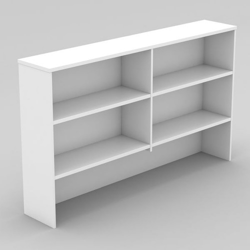 OM Classic Desk Hutch 1080Hx1500Wx325mmD 4 Shelf All White