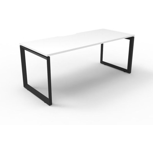 Deluxe Loop Desk No Screen 1500Wx750D White Top Black Frame