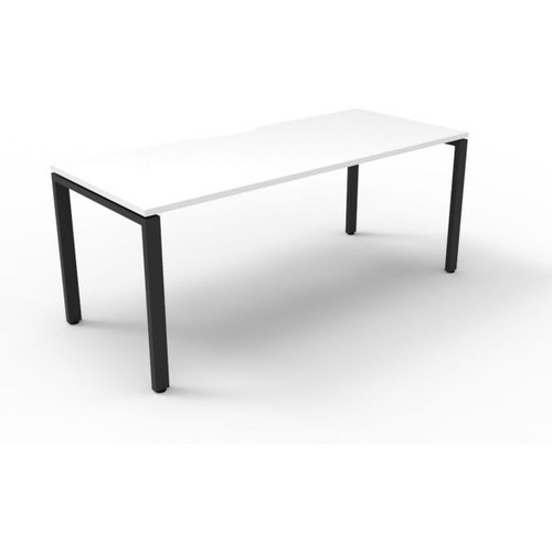 Deluxe Profile Desk No Screen 1200Wx750D White Top Black Frame