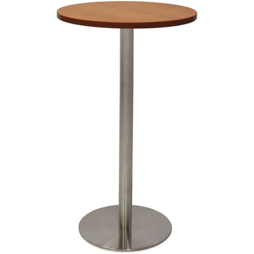 Rapidline Round Dry Bar Table 600mm Diam Top Cherry Stainless Steel
