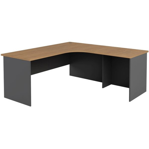 OM Premiere 2 Piece Radial Workstation Right Hand Side Return 1800mm (W) x 1800mm (W) x 700mm (D) x 720mm (H)
Regal Walnut / Charcoal