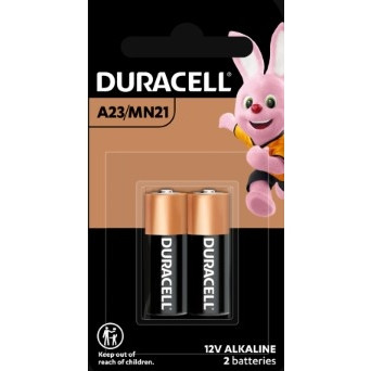 Duracell Alkaline MN21 Twin Pack Compatible With A23 / 23A / 23AE / GP23A / V23GA / 8LR932 / 8LR23 / L1028 / ANSI