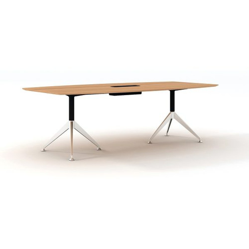 POTENZA BOARDROOM TABLE W 2400 x D 1200 x H 750mm Virginia Walnut with tray