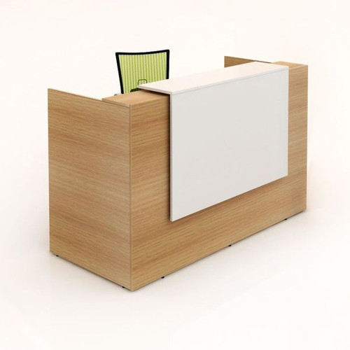 SORRENTO RECEPTION COUNTER 1500 X 840 X 1150MM WHITE/BEECH