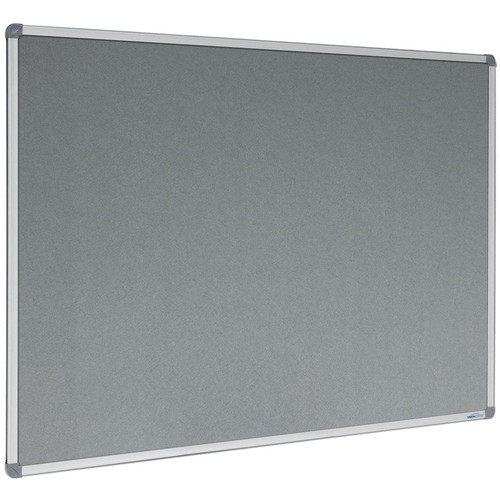 1500 X 900 PINBOARD WITH AUTEX SMOOTH VELOUR IN CHARCOAL AND ALUMINIUM FRAME