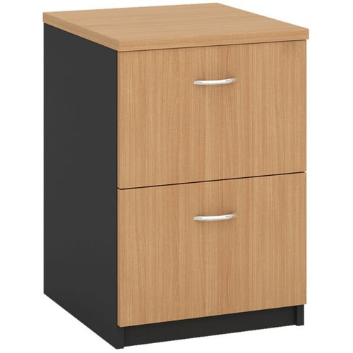 FILING CABINET 2 FILE DRAWERS BEECH / CHARCOAL