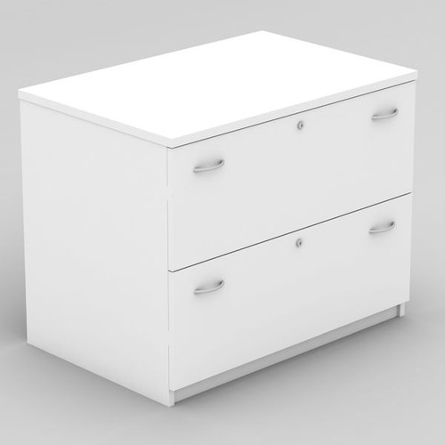 OM Classic Lateral Filing Cabinet 720Hx900Wx600mmD 2 Drawer All White