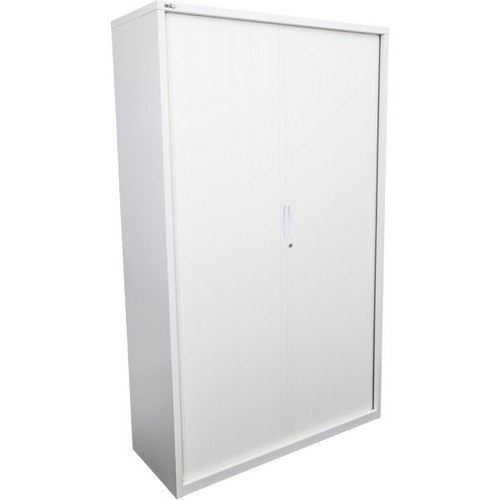 GO STEEL TAMBOUR DOOR CABINET 5 SHELVES 1981 X 1200 X 473MM WHITE CHINA